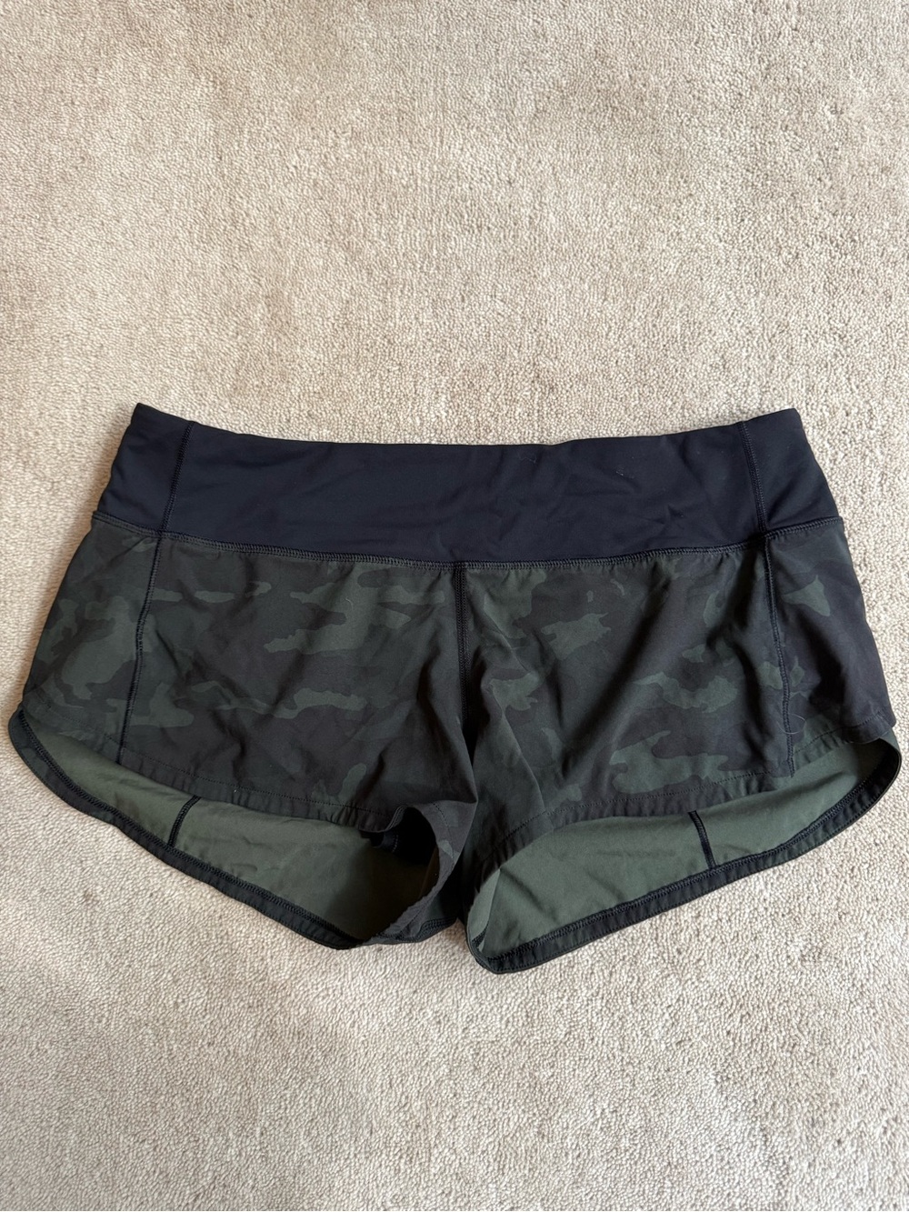 lululemon athletica Women's Olive Camo & Black Athletic Shorts